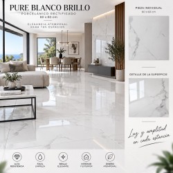 PURE WHITE GLOSS 60x60cm, COM