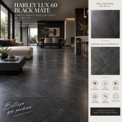 HARLEY LUX 60 BLACK MATT 60x60cm, COM