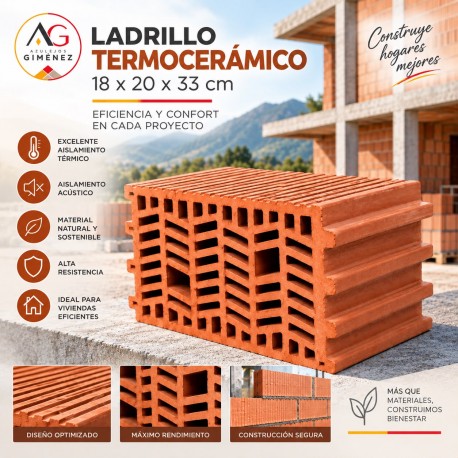LADRILLO TERMOCARAMICO 18x20x33cm
