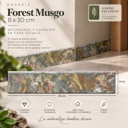 RODAPIE FOREST MUSGO MATE 8x30cm