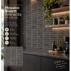 MOSAICO BISLEET ANTRACITA MATT 25x33cm. ECO