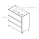 CONJUNTO MUEBLE DE BAÑO BOSTON BLANCO 80x45cm 3 CAJONES