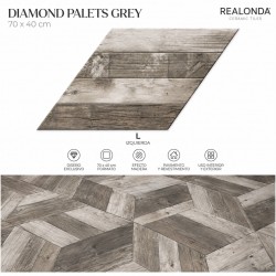 DIAMOND PALLET GREY MATE 70x40cm, COM