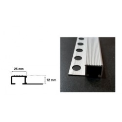 PELDAÑO DE ALUMINIO 25x12mm 2.5m