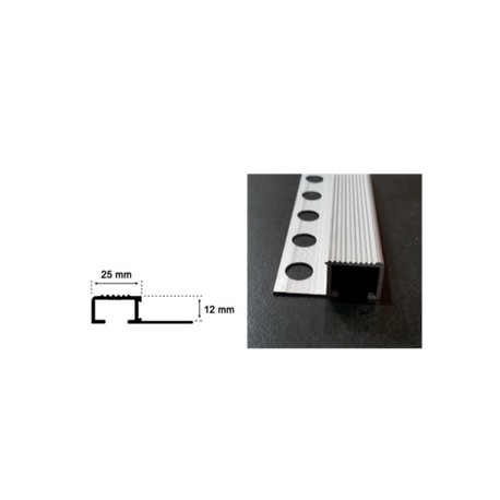 STEP - ALUMINUM - MATT SILVER  25x12mm 2,5m