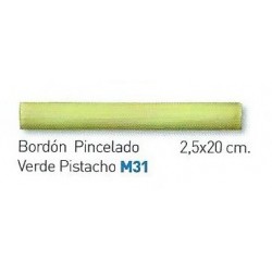 BORDER TILES BORDON PINCELADO VERDE PISTACHO 2,5x20cm.