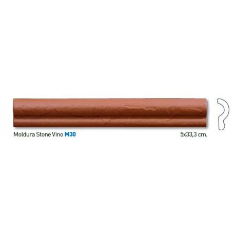 CERAMIC EDGING TILES STONE OCRE 5x33,3cm.