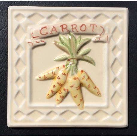 AZULEJO DECORATIVO  ZANAHORIA BONE MATE 15x15cm.