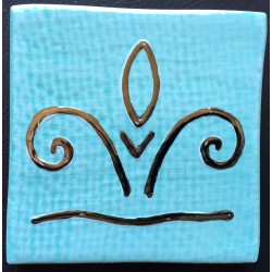 SHINY TURQUESA DECORADO 10x10cm. ECO