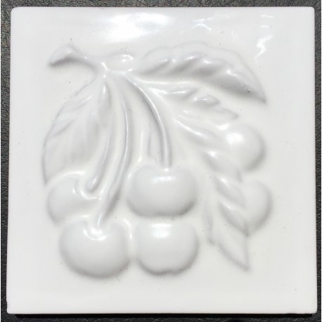 SHINY DECORATIVE WALL TILES FRUTAS BLANCO 10x10cm.