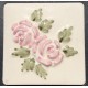 AZULEJO DECORATIVO ROSA CREMA BRILLO 10x10cm.