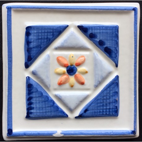 AZULEJO DECORATIVO TACO AZUL Nº 3   10x10cm.