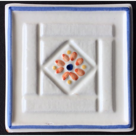 AZULEJO DECORATIVO TACO BLANCO  Nº 1   10x10cm.
