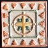 AZULEJO DECORATIVO TACO CARDINAL MARRON   10x10cm.