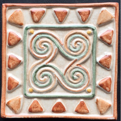 SHINY DECORATIVE WALL TILES  TACO LEO MARRON 10x10cm.