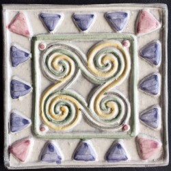 AZULEJO DECORATIVO TACO LEO MORADO 10x10cm.