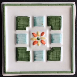 AZULEJO DECORATIVO TACO VERDE Nº 1  10x10cm.