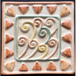 AZULEJO DECORATIVO TACO VIENTO MARRON   10x10cm.