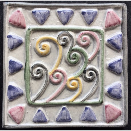 AZULEJO DECORATIVO TACO VIENTO MORADO   10x10cm.