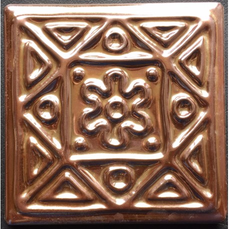 AZULEJO DECORATIVO TACO METALICO BRONCE Nº 1  BRILLO  10x10cm.