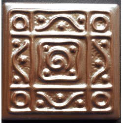 AZULEJO DECORATIVO TACO METALICO BRONCE Nº 4  10x10cm.