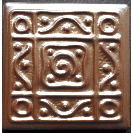 AZULEJO DECORATIVO TACO METALICO BRONCE Nº 4  10x10cm.