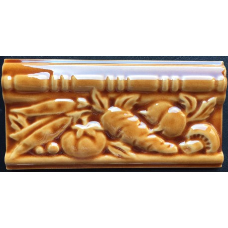  BORDER TILES VERDURAS CARAMEL 10x20cm.