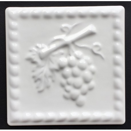 DECORATIVE WALL TILES UVA BLANCO PLAIN 15x15cm
