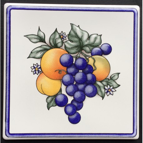 DECORATIVE WALL TILES UVAS BLANCO GLASS 15x15cm