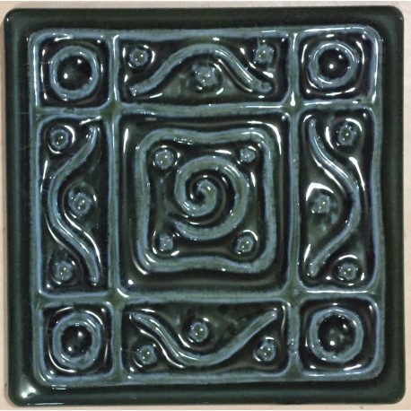 RELIEVE MEXICO 2  VERDE OSCURO 10,5x10,5cm.
