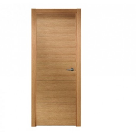 PUERTA INTERIOR EN BLOCK RECHAPADO ROBLE VT5 82,5 CM. DERECHA 